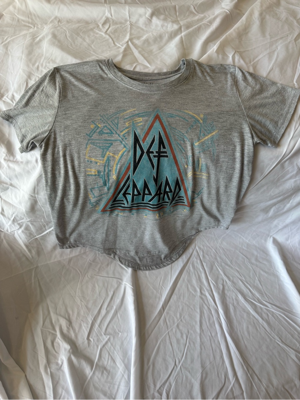 Def Leppard Graphic Crop Tee - Gray